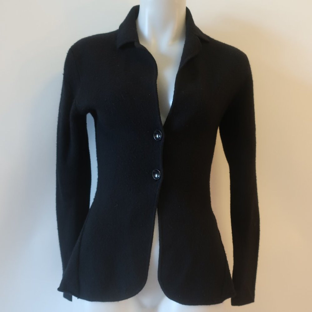 Raffi Black classic Cashmere Button-Front Women's Cardigan Sweater size small - Picture 3 of 7